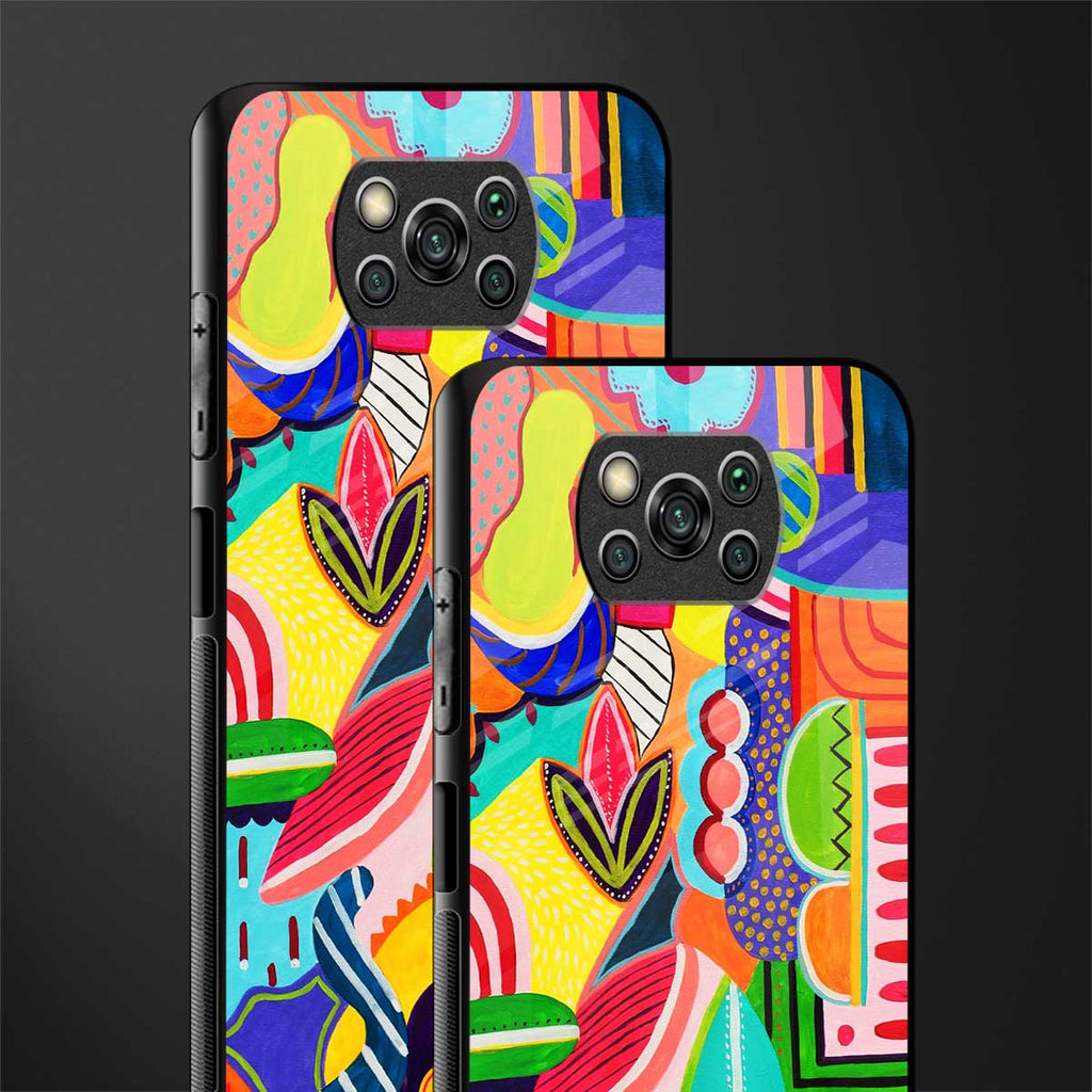 retro abstract glass case for poco x3 image-2