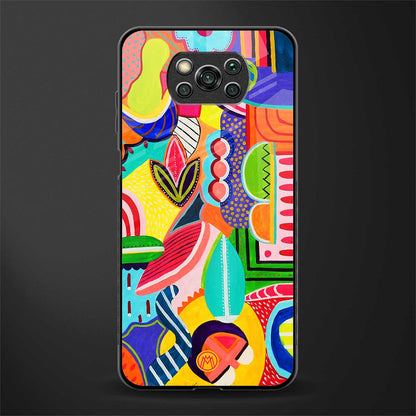 retro abstract glass case for poco x3 pro image