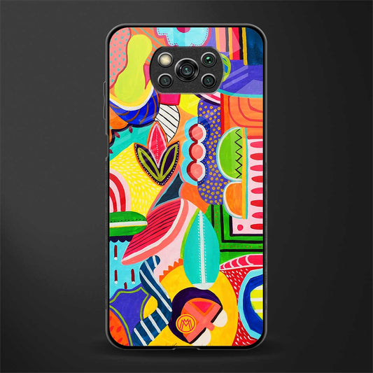 retro abstract glass case for poco x3 pro image