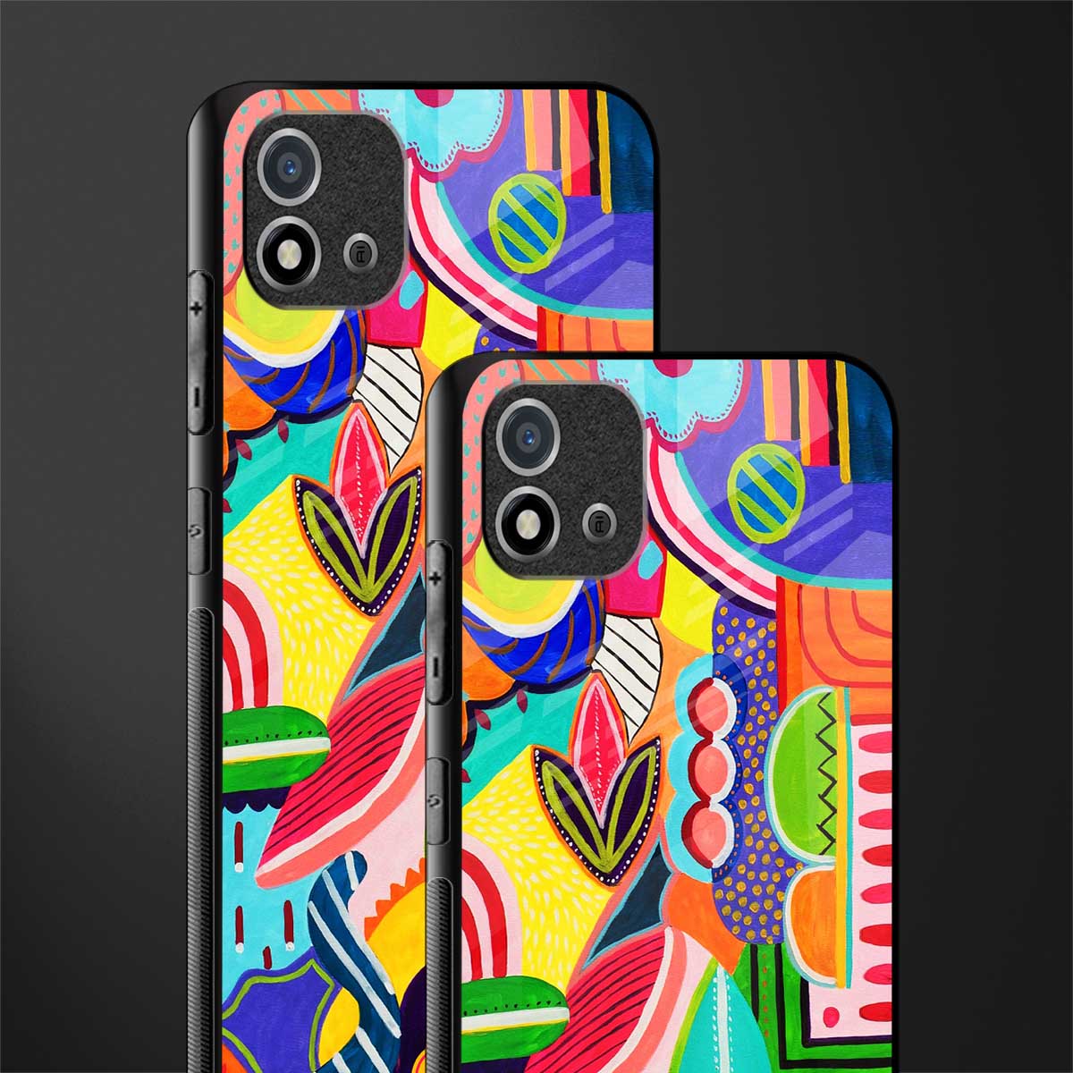 retro abstract glass case for realme c20 image-2