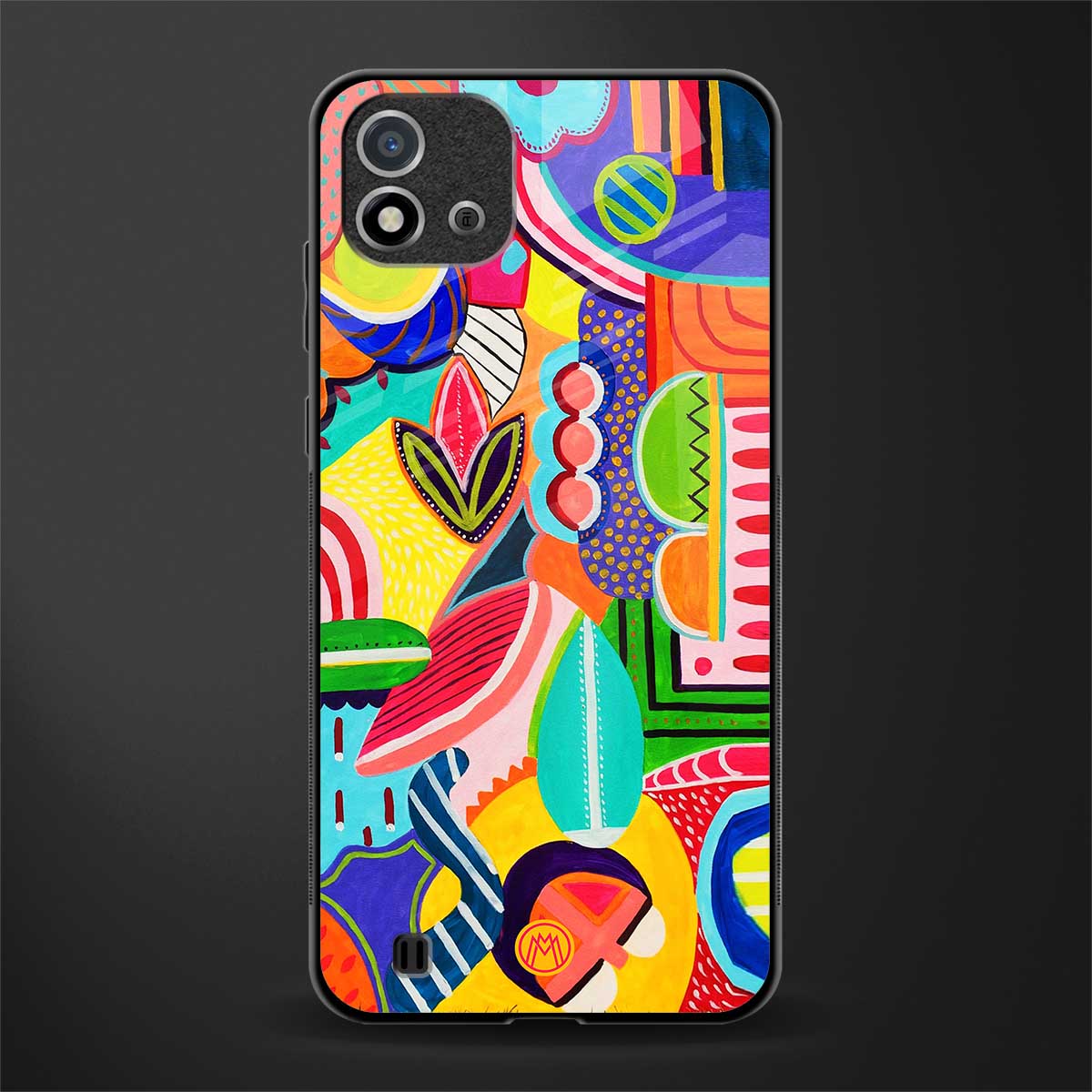 retro abstract glass case for realme c20 image