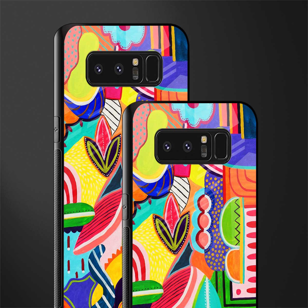 retro abstract glass case for samsung galaxy note 8 image-2