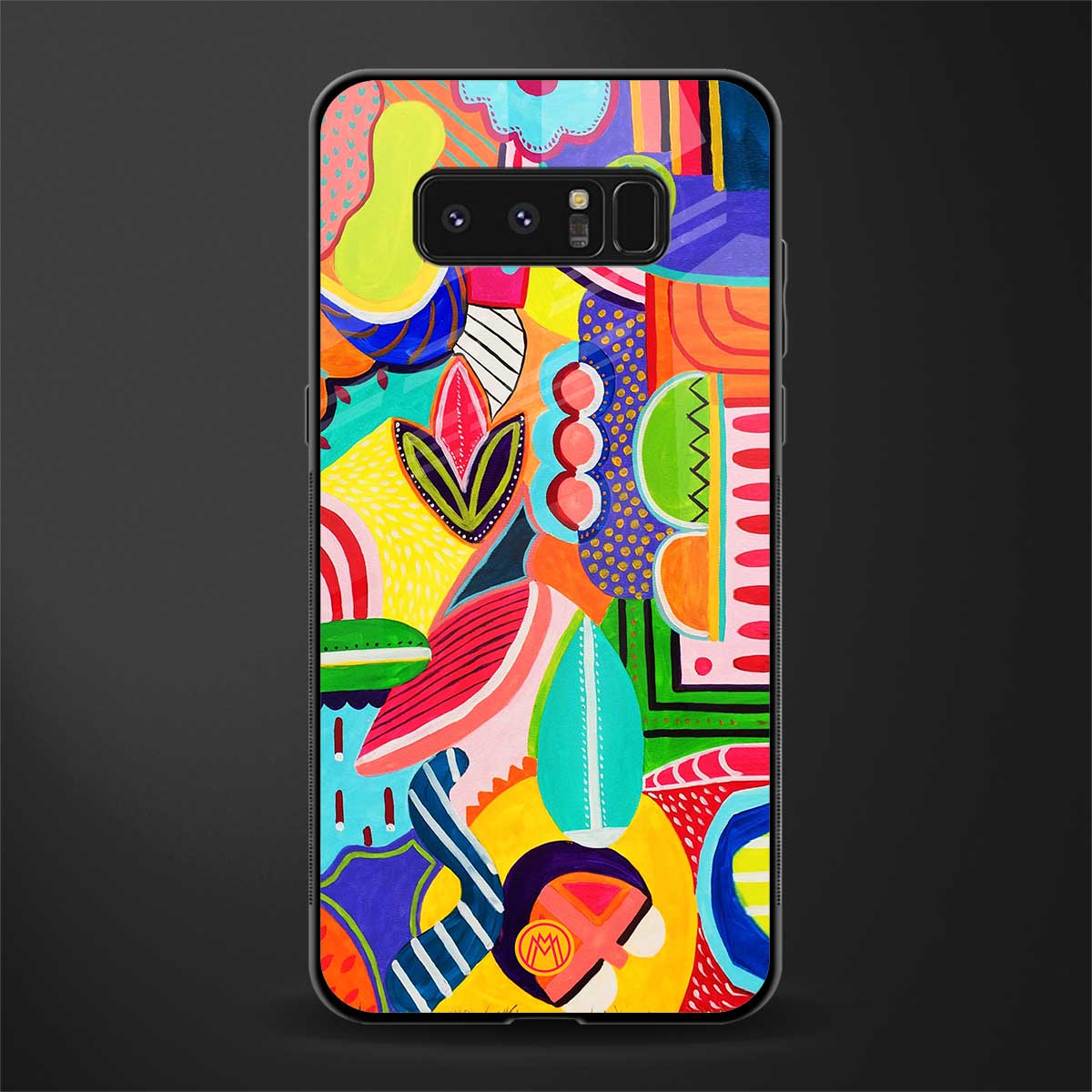 retro abstract glass case for samsung galaxy note 8 image