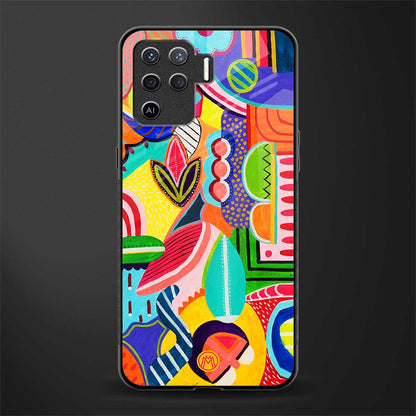 retro abstract glass case for oppo f19 pro image