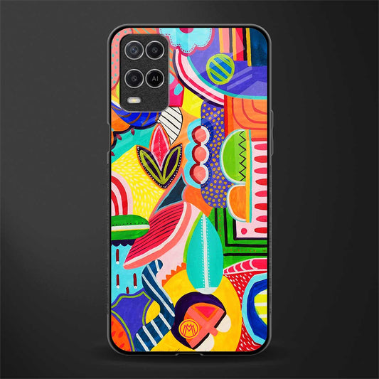 retro abstract glass case for oppo a54 image