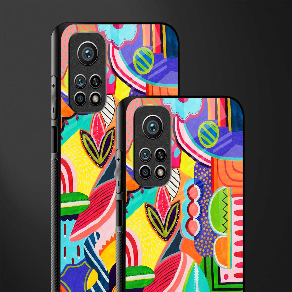 retro abstract glass case for mi 10t 5g image-2