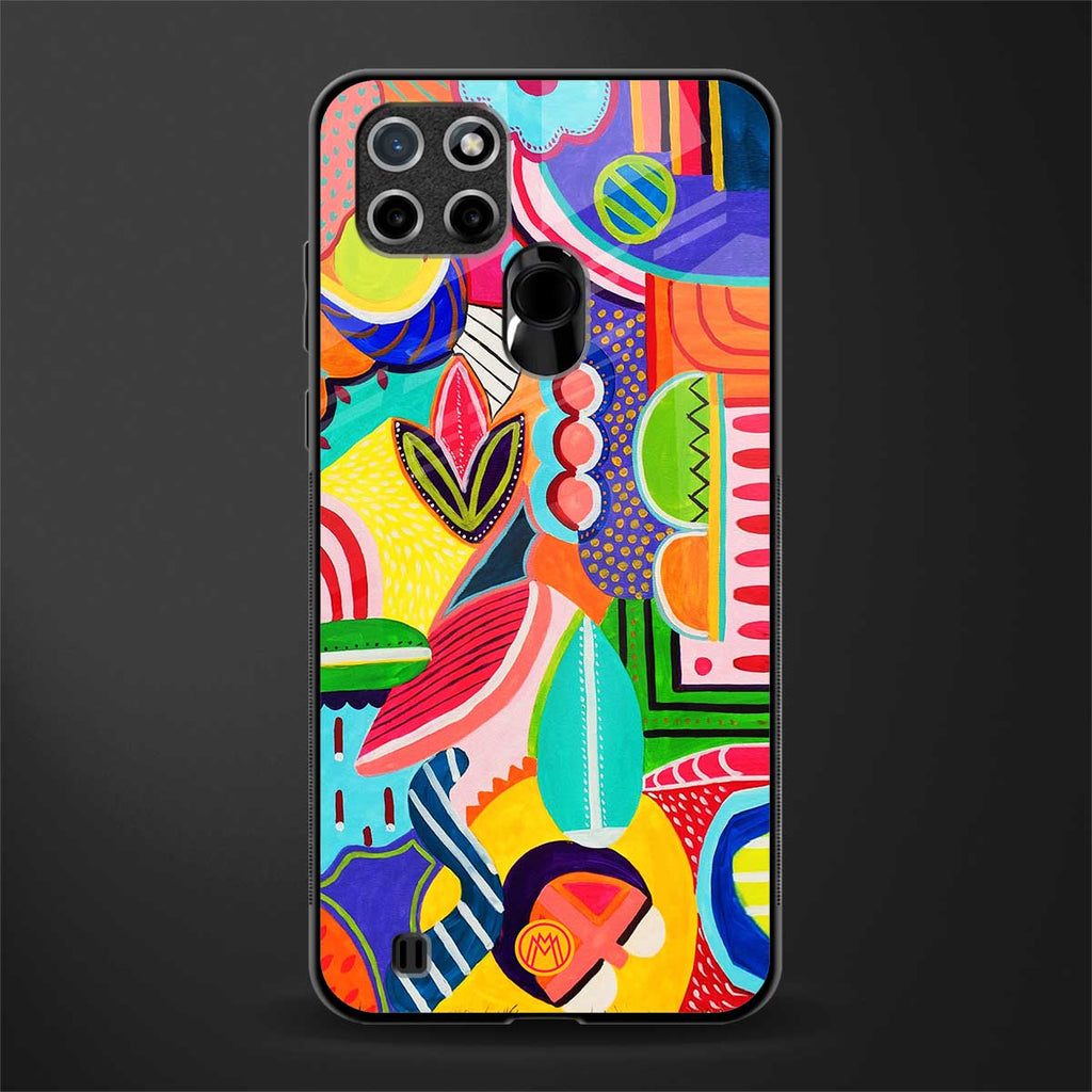 retro abstract glass case for realme c21 image