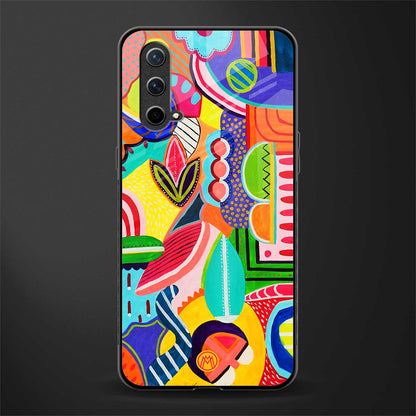 retro abstract glass case for oneplus nord ce 5g image