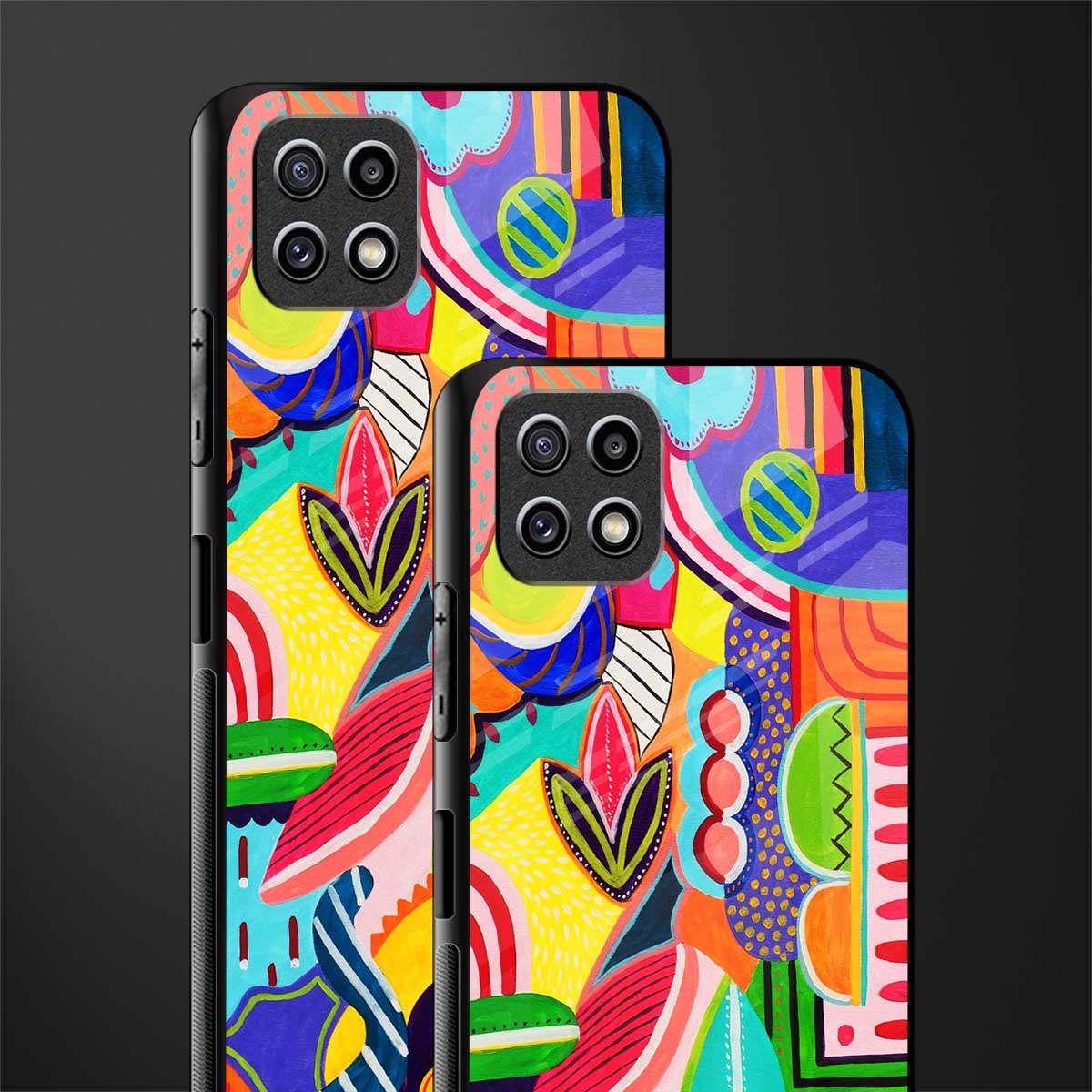 retro abstract glass case for samsung galaxy a22 5g image-2