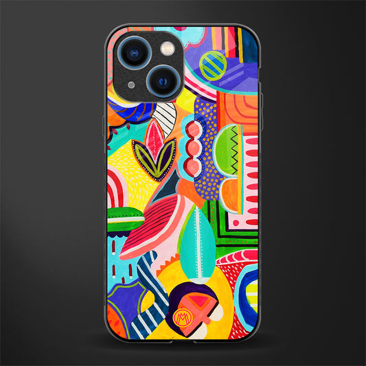 retro abstract glass case for iphone 13 mini image