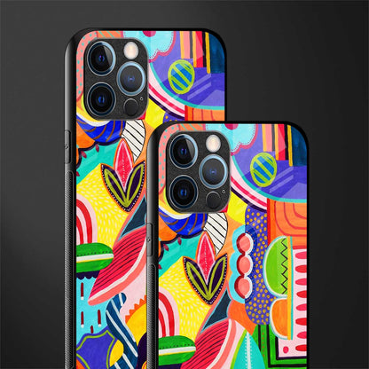 retro abstract glass case for iphone 12 pro max image-2