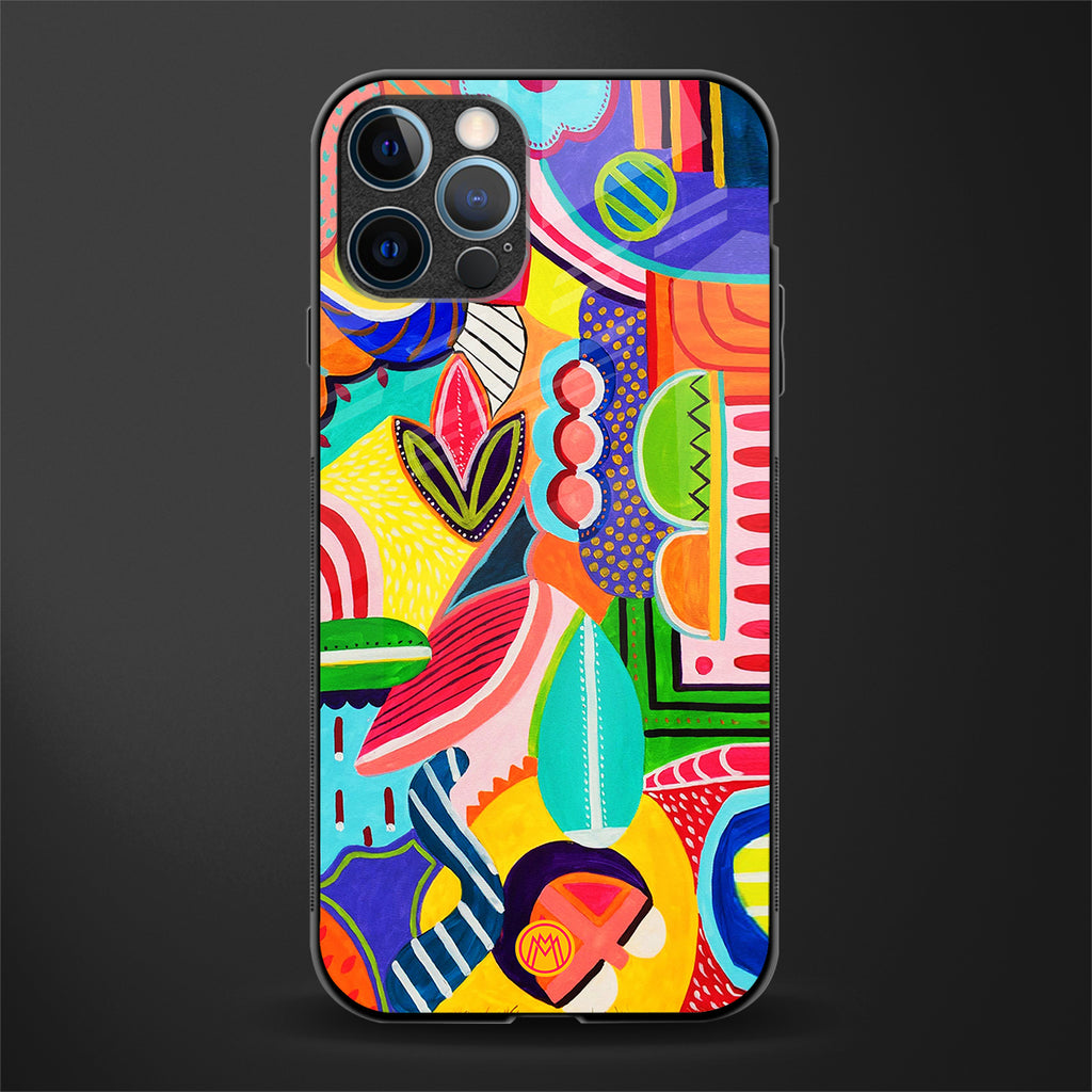 retro abstract glass case for iphone 12 pro max image