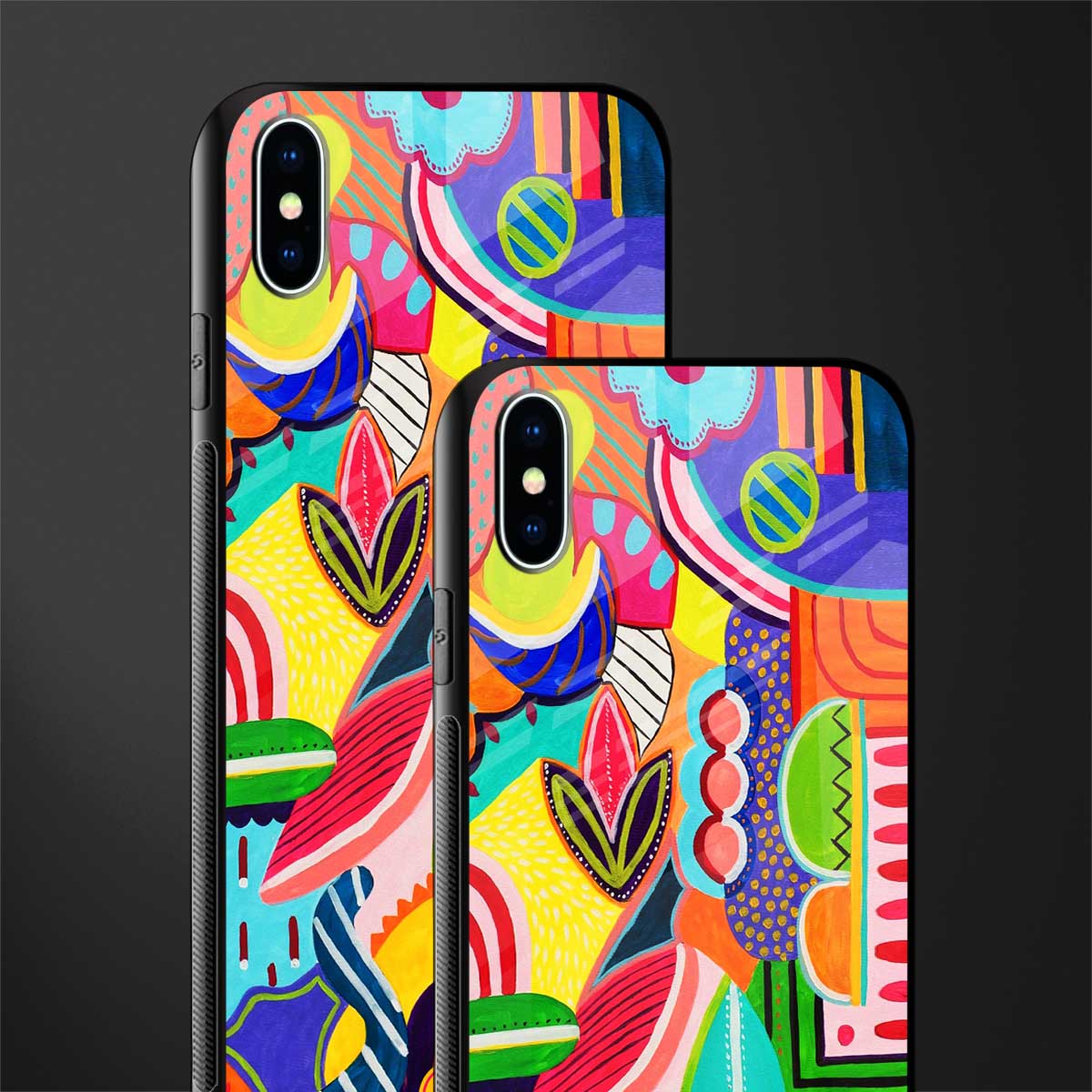 retro abstract glass case for iphone xs max image-2