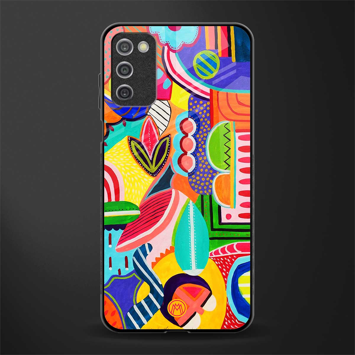 retro abstract glass case for samsung galaxy a03s image