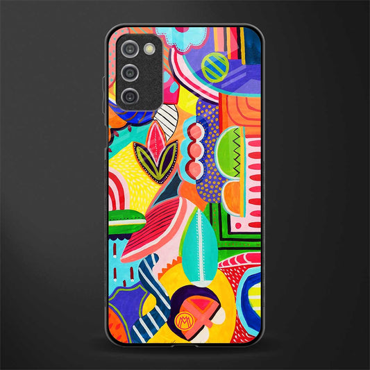 retro abstract glass case for samsung galaxy a03s image