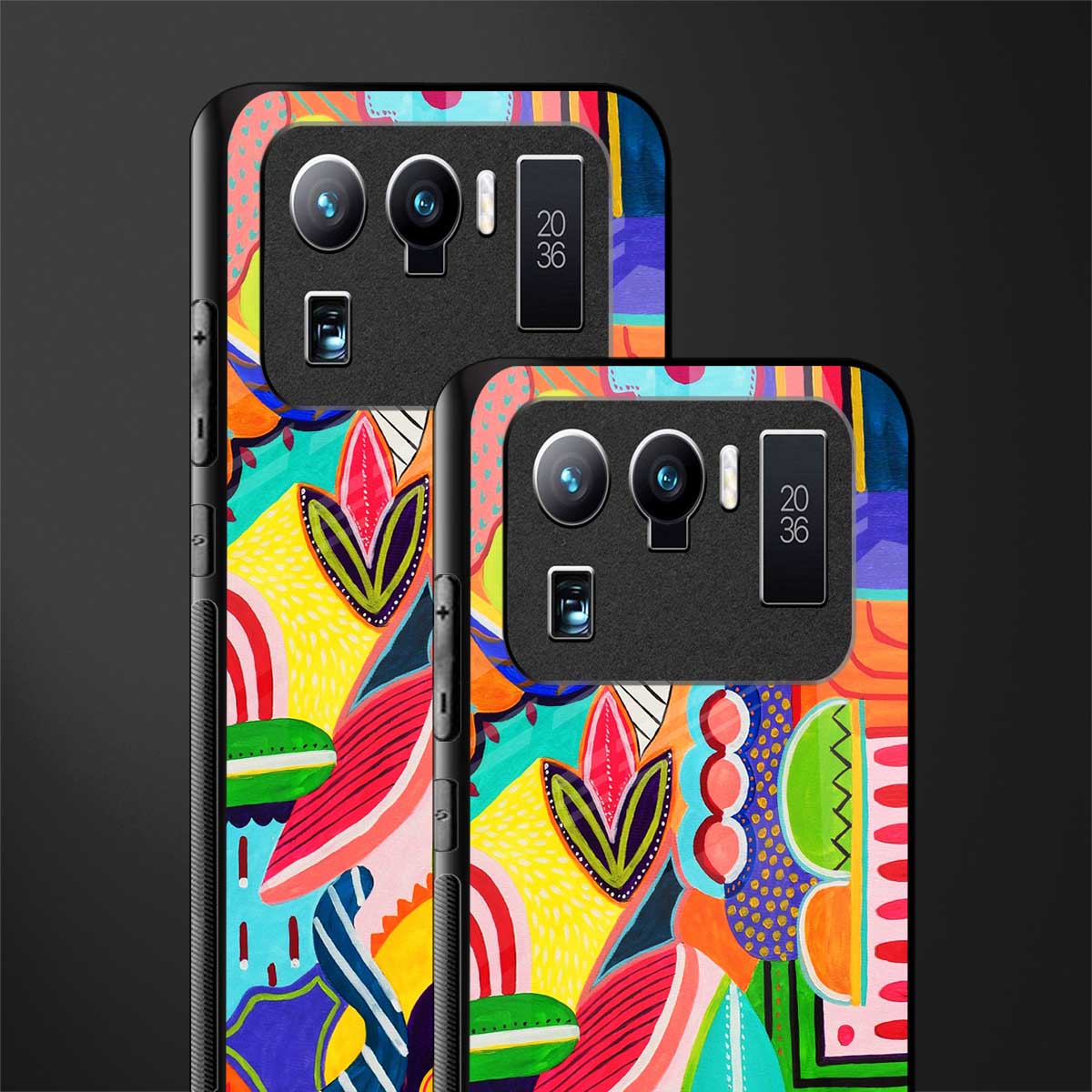 retro abstract glass case for mi 11 ultra 5g image-2