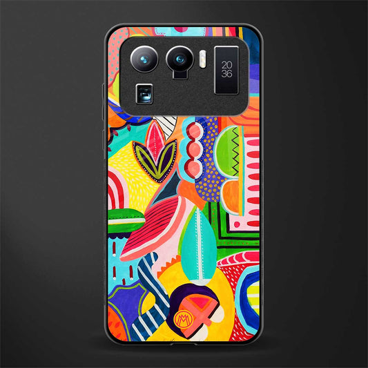 retro abstract glass case for mi 11 ultra 5g image