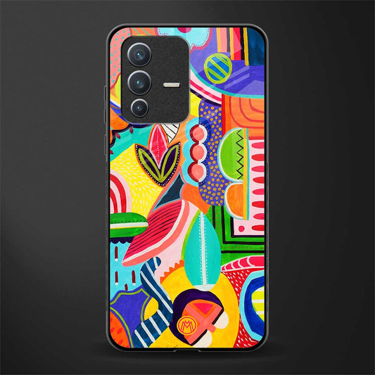 retro abstract glass case for vivo v23 5g image