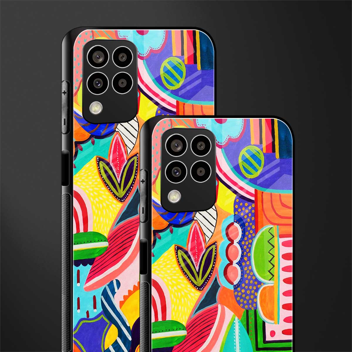 retro abstract back phone cover | glass case for samsung galaxy m33 5g
