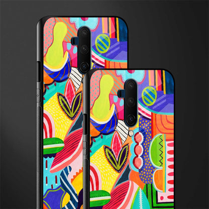 retro abstract glass case for oneplus 7t pro image-2