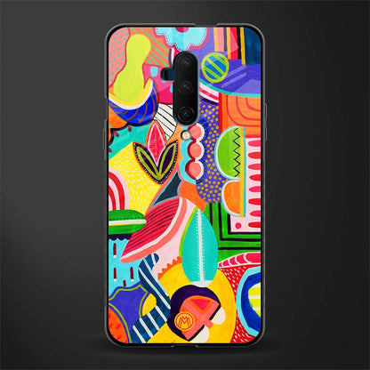 retro abstract glass case for oneplus 7t pro image