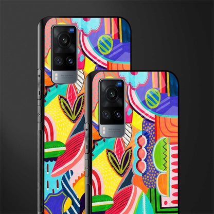 retro abstract glass case for vivo x60 image-2