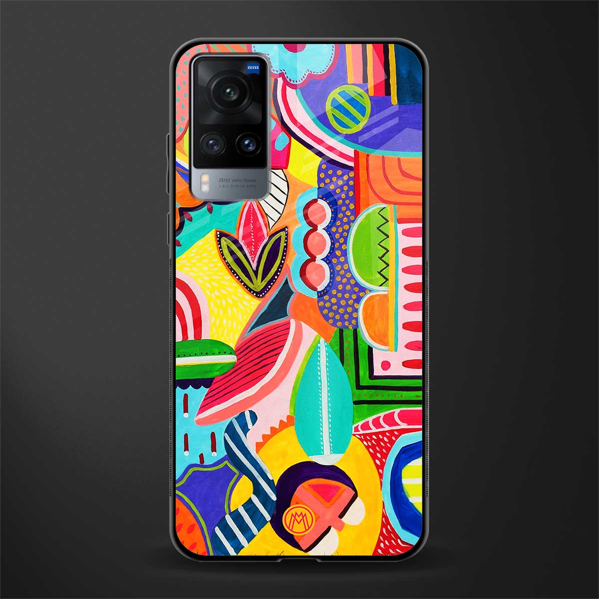 retro abstract glass case for vivo x60 image