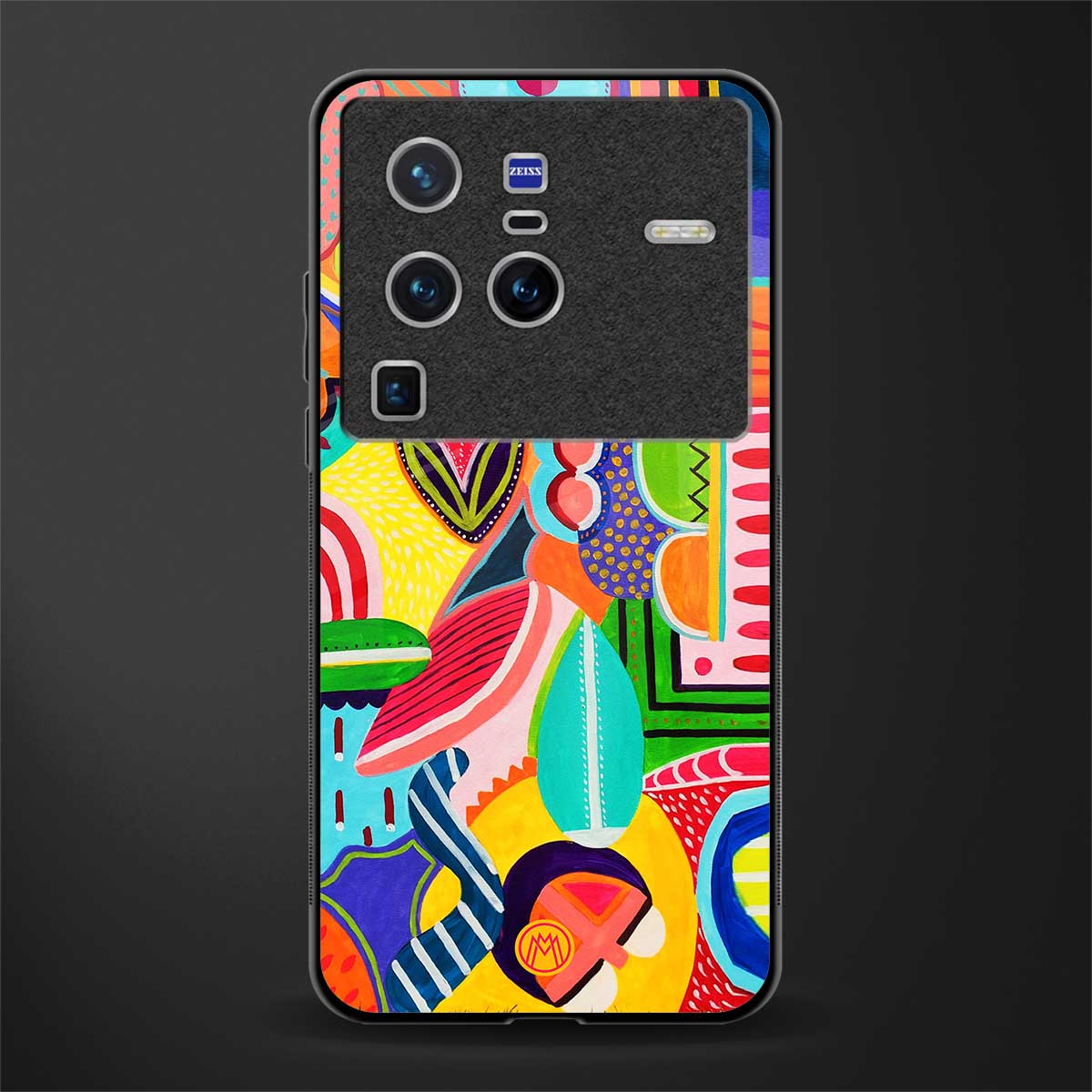 retro abstract glass case for vivo x80 pro 5g image