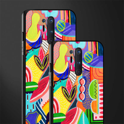 retro abstract glass case for oneplus 8 pro image-2