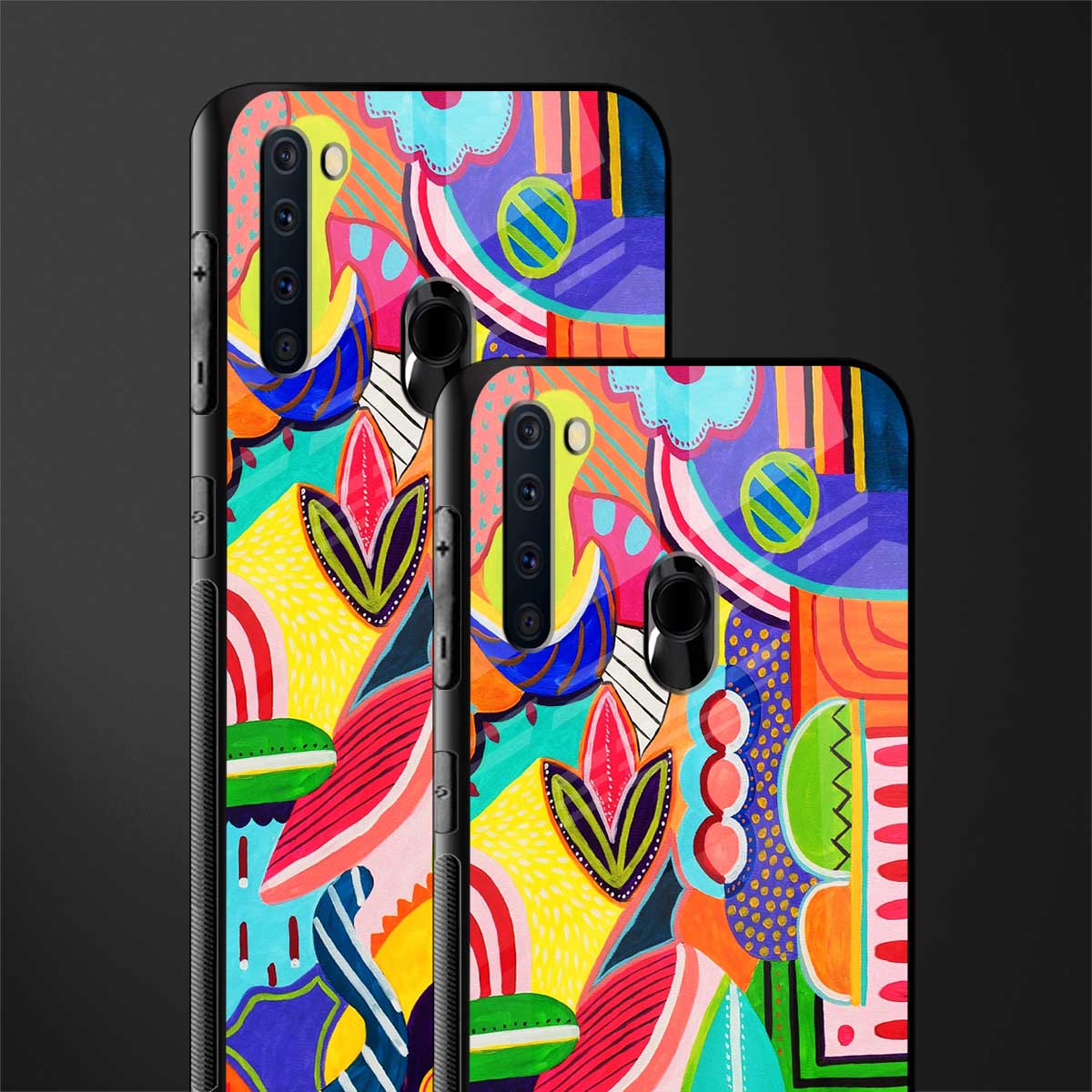 retro abstract glass case for samsung a21 image-2