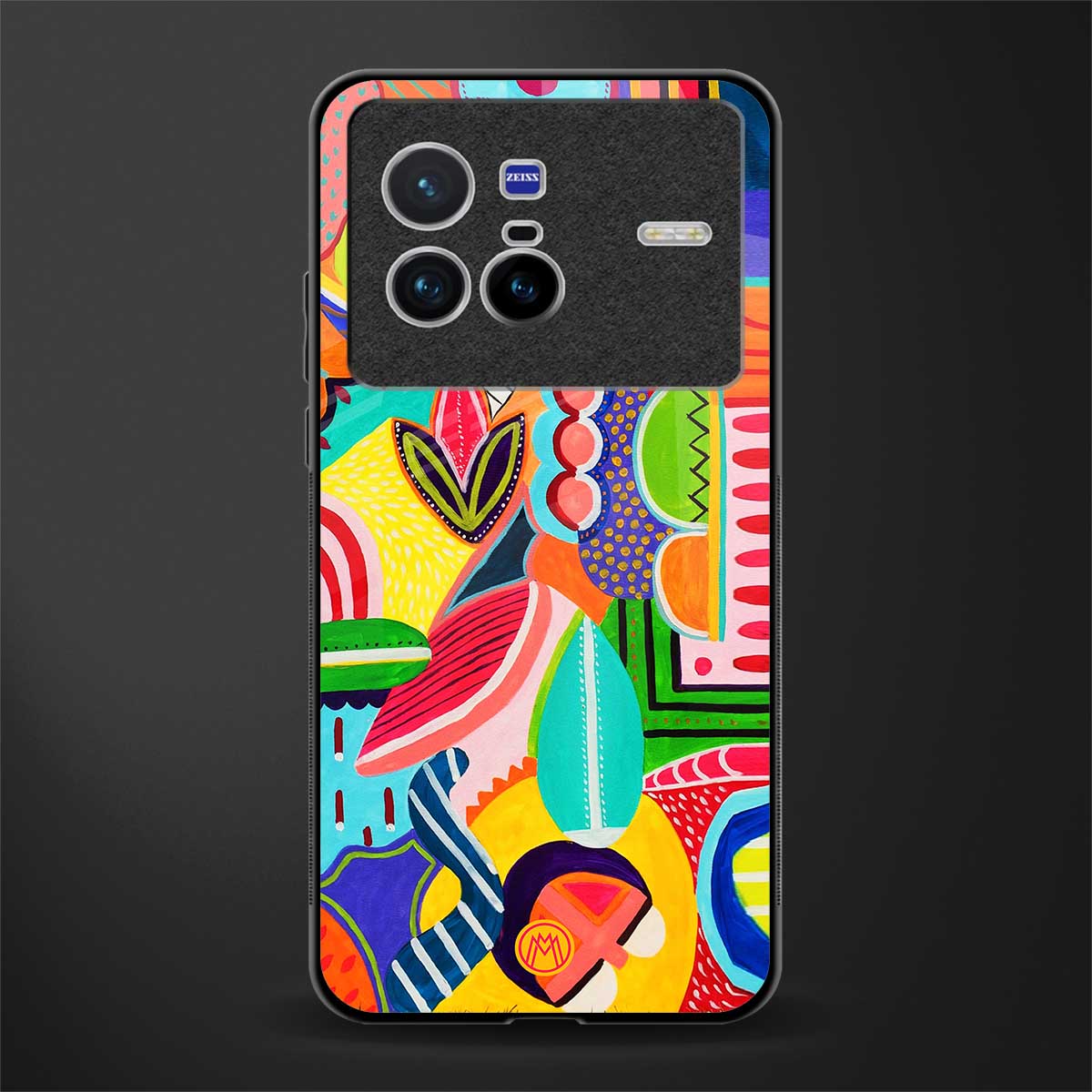 retro abstract glass case for vivo x80 image