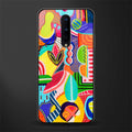 retro abstract glass case for oneplus 8 image