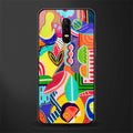 retro abstract glass case for oneplus 6 image