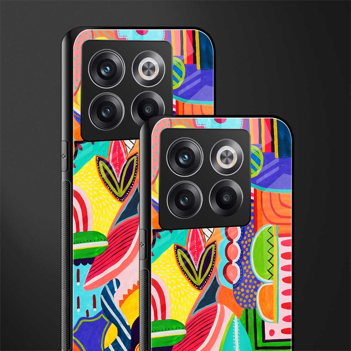 retro abstract back phone cover | glass case for oneplus 10t