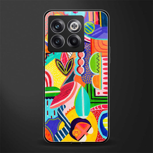 retro abstract back phone cover | glass case for oneplus 10t