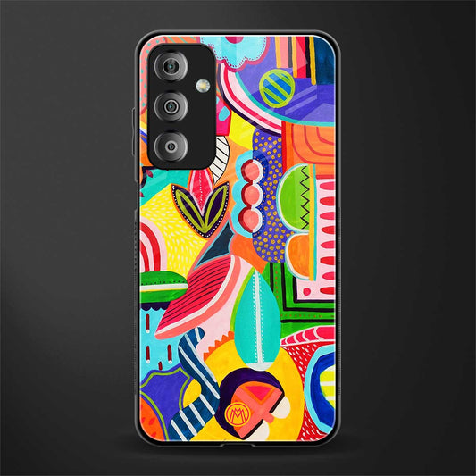 retro abstract back phone cover | glass case for samsung galaxy f23 5g