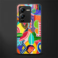retro abstract back phone cover | glass case for vivo v25 pro 5g