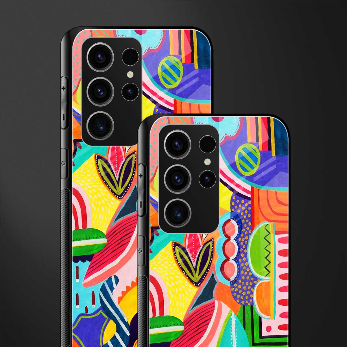 retro abstract glass case for phone case | glass case for samsung galaxy s23 ultra