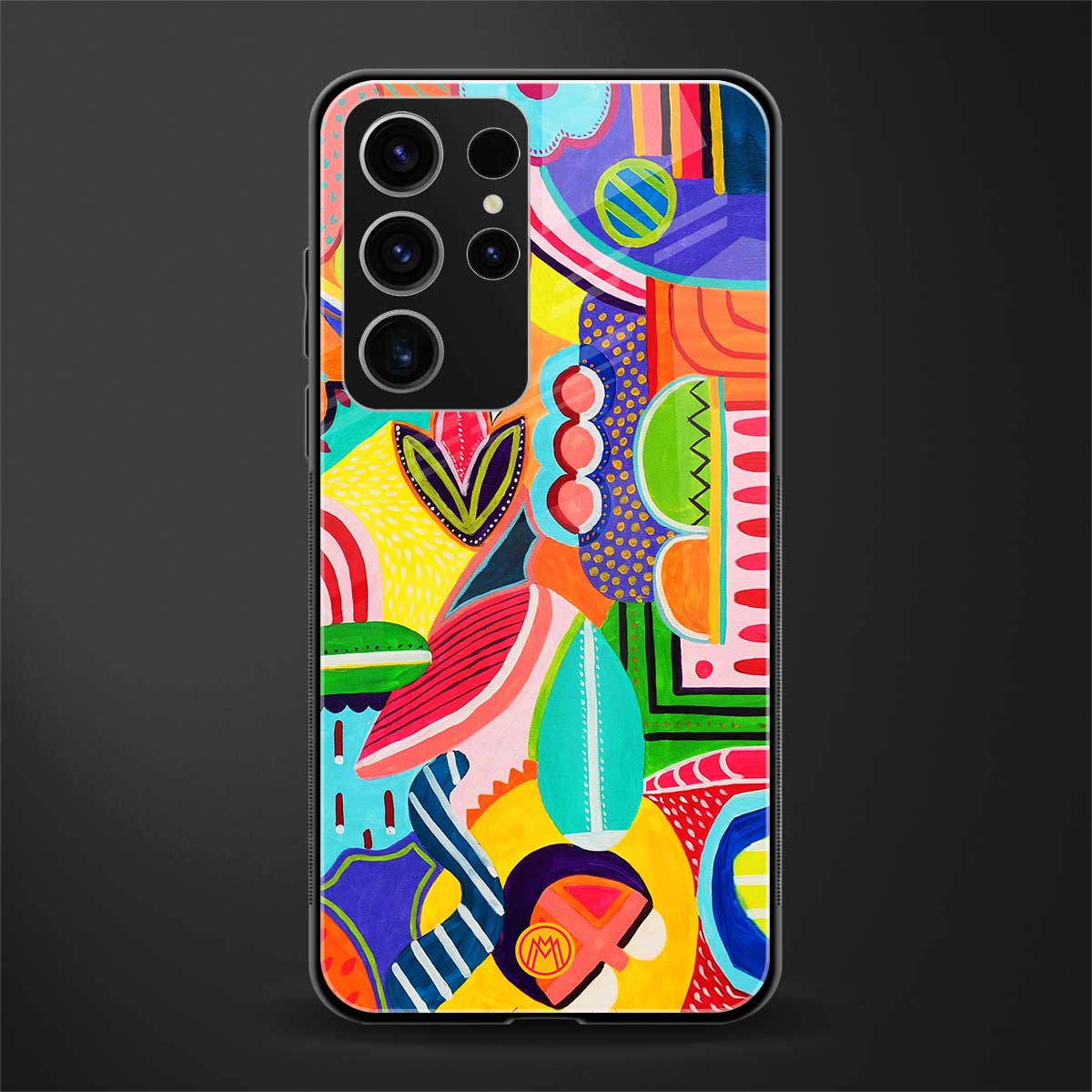 retro abstract glass case for phone case | glass case for samsung galaxy s23 ultra