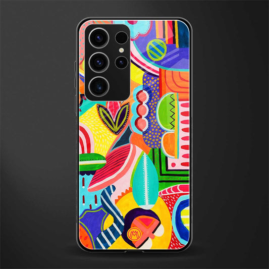 retro abstract glass case for phone case | glass case for samsung galaxy s23 ultra