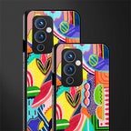 retro abstract back phone cover | glass case for oneplus 9