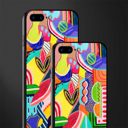 retro abstract glass case for iphone 8 plus image-2