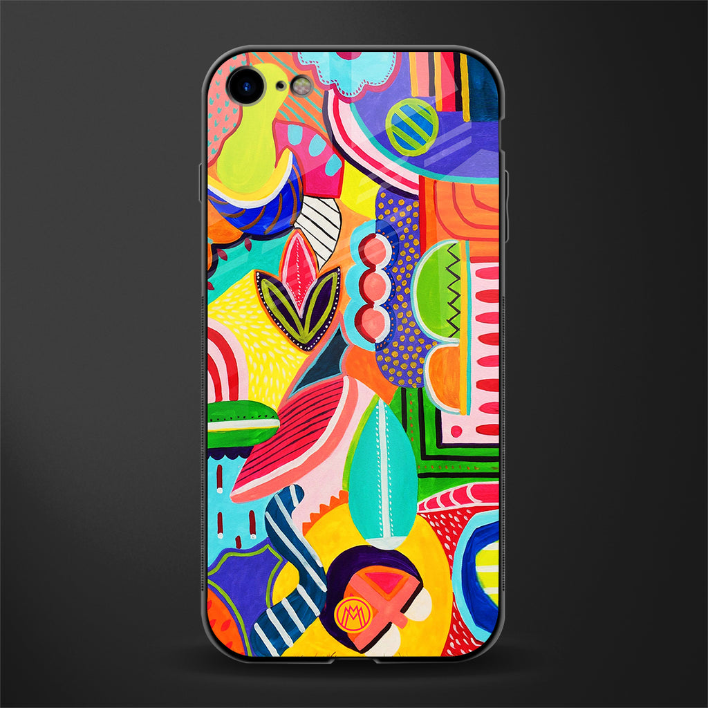 retro abstract glass case for iphone 7 image