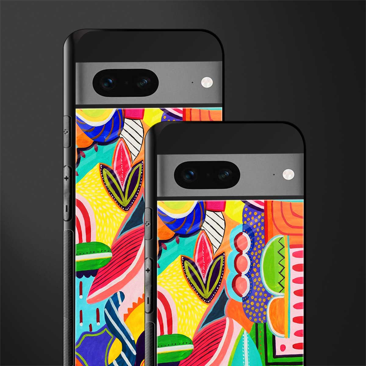 retro abstract back phone cover | glass case for google pixel 7