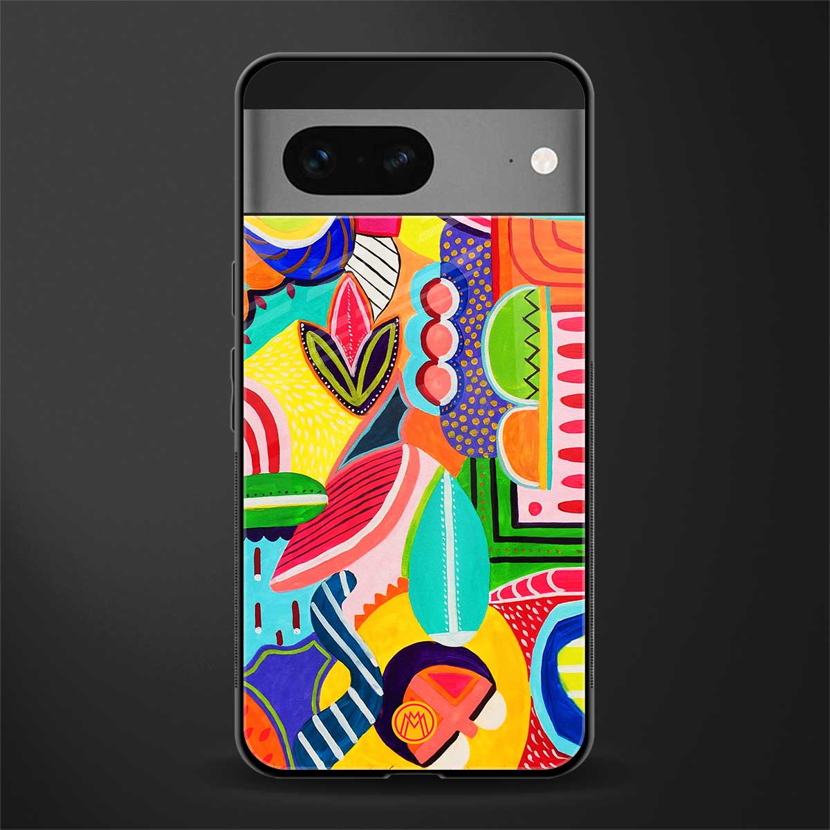 retro abstract back phone cover | glass case for google pixel 7