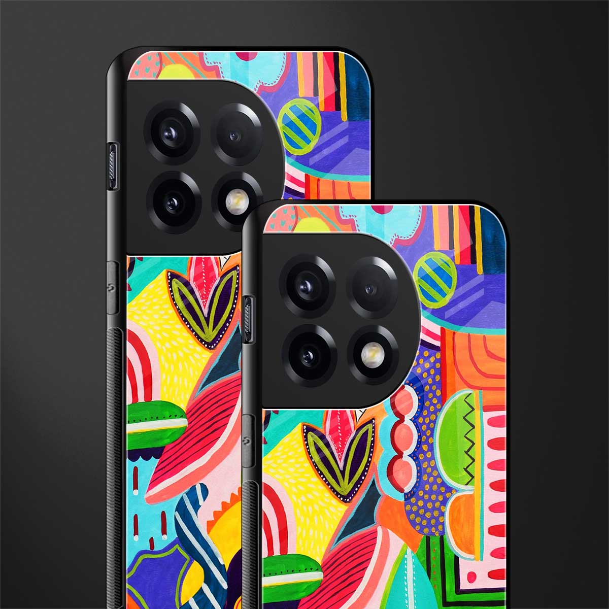 retro abstract back phone cover | glass case for oneplus 11r