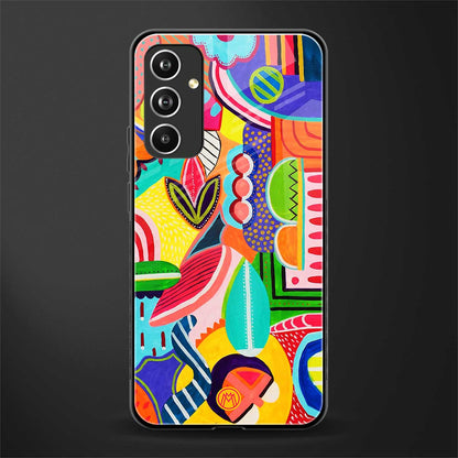 retro abstract back phone cover | glass case for samsung galaxy a54 5g