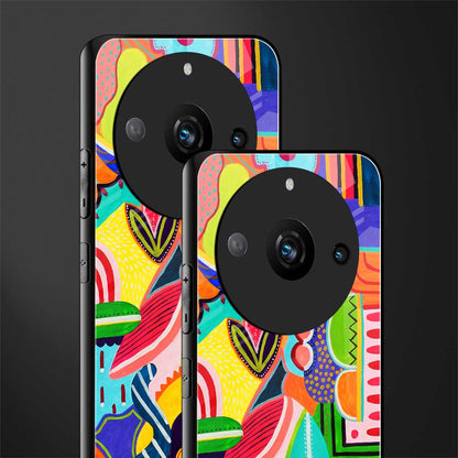 retro abstract back phone cover | glass case for realme 11 pro 5g
