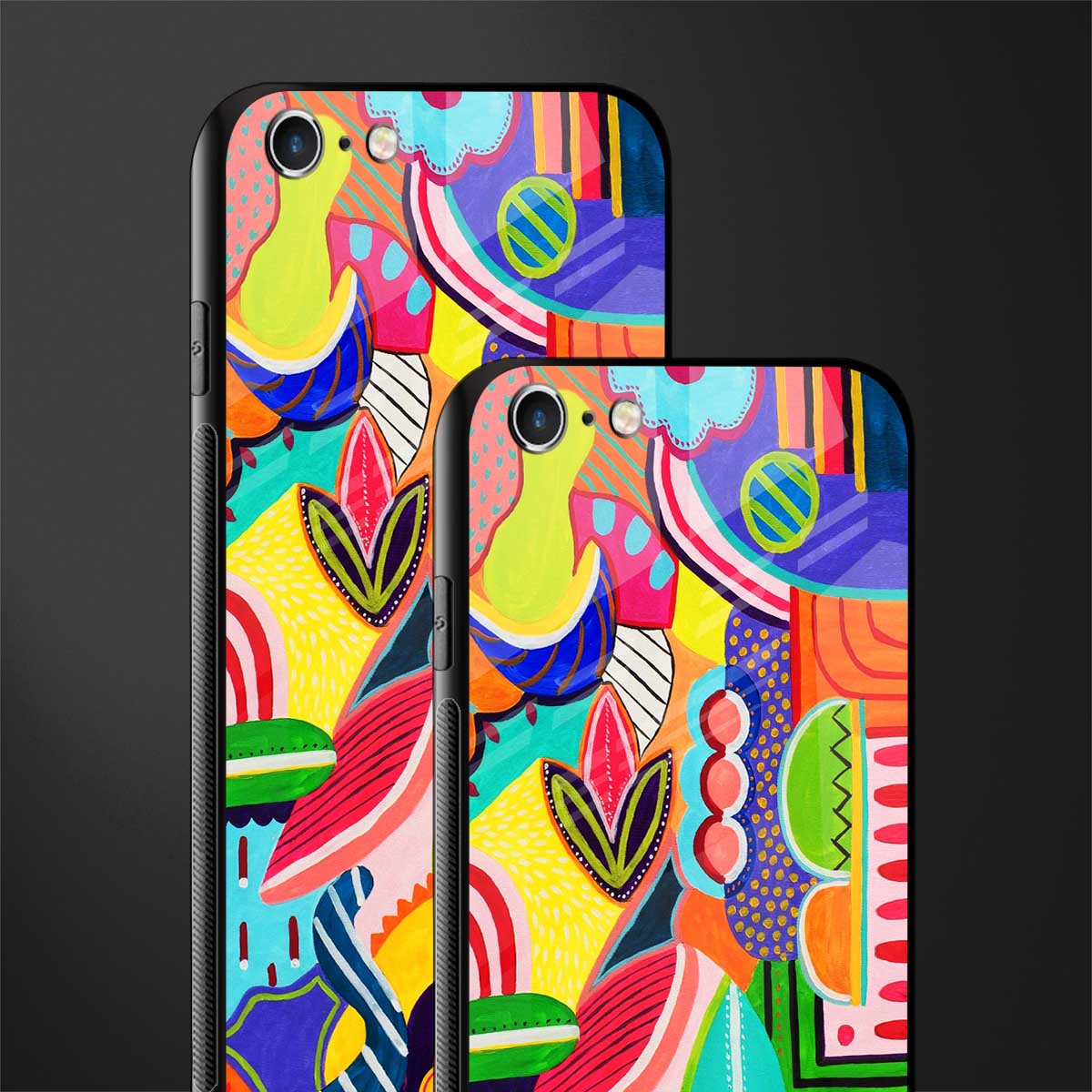 retro abstract glass case for iphone 6s image-2