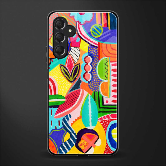 retro abstract back phone cover | glass case for samsun galaxy a24 4g